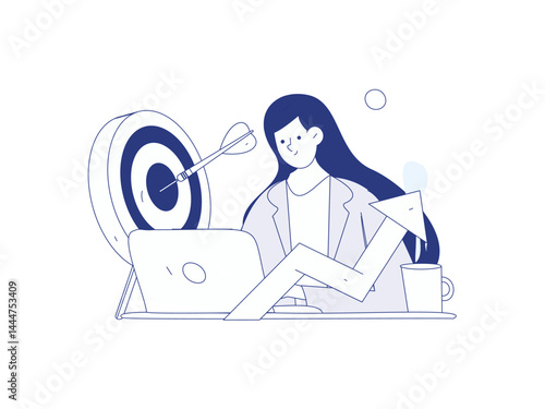 Virtual characters social communication concept business flat vector hand drawn illustration
