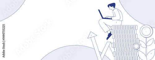 Virtual characters social communication concept business flat vector hand drawn illustration
