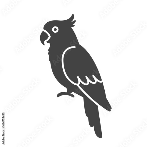 Cockatoo Silhouette: A bold cockatoo silhouette perched alertly, its distinctive crest adding character and charm.