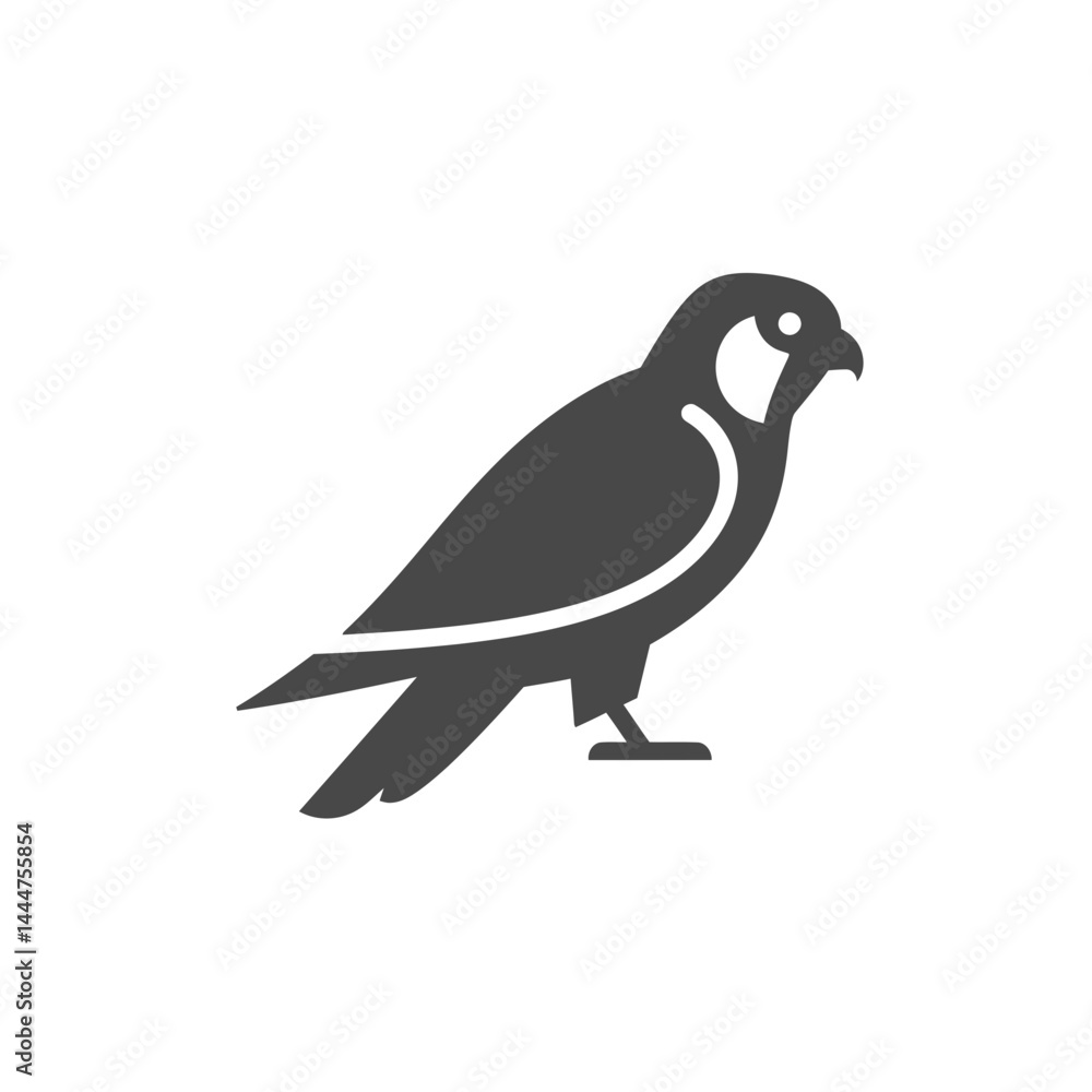 Fototapeta premium Peregrine Falcon Icon: A sleek and powerful peregrine falcon, depicted in a minimalist icon style, symbolizes speed, precision, and majestic flight.