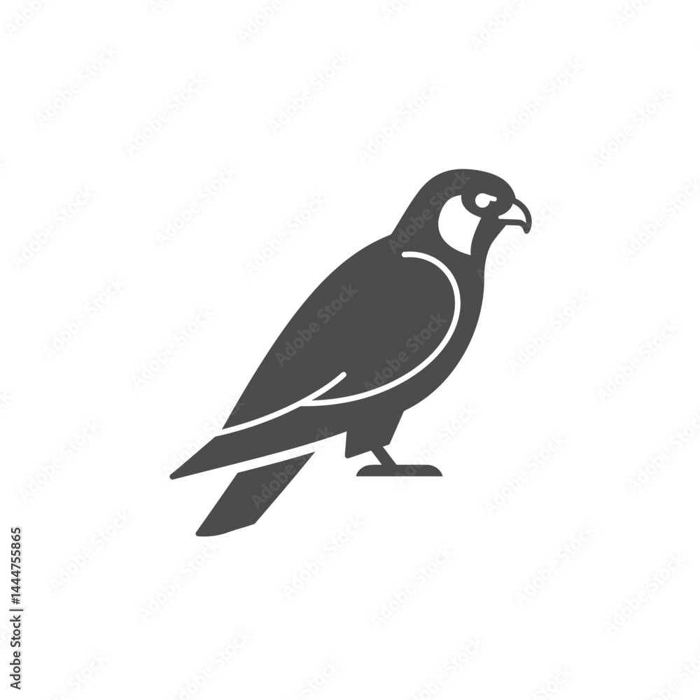 Fototapeta premium Peregrine Falcon Silhouette: A stark silhouette of a powerful peregrine falcon, a symbol of freedom and the wild. The sharp image conveys a sense of strength and elegance.