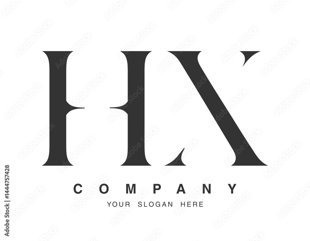 HX logo design. Initial letter h and x serif font style. Creative classic company name typography. Trendy logotype or identity. HX logo design. Initial letter h and x serif font style. Creative classic company name typography. Trendy logotype or identity.