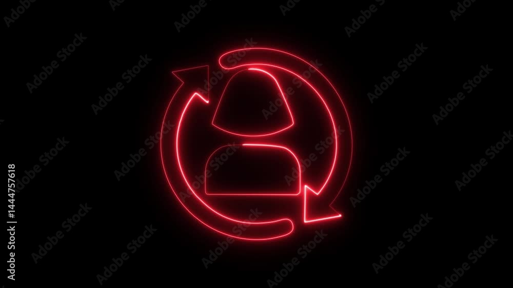 update, circle arrow, refresh, reload illustration. Glowing circle arrow icon refresh and reload,