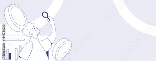 Virtual characters social communication concept business flat vector hand drawn illustration
