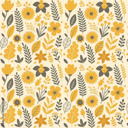 Summer Flowers Pattern Background