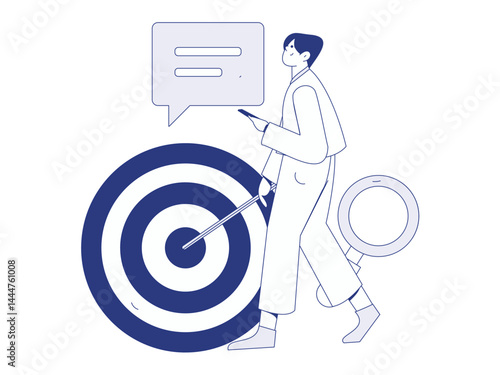 Virtual characters social communication concept business flat vector hand drawn illustration
