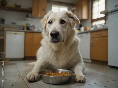 golden retriever puppy sitting on the floor