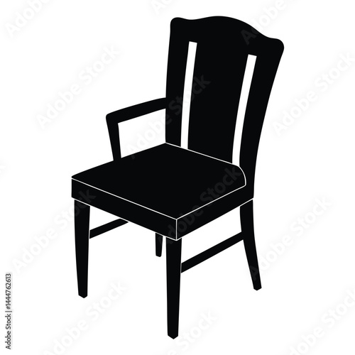 Wallpaper Mural Side view office chair silhouette vector flat illustration design, Garden chairs and table in continuous line art drawing style. Classic style dining room furniture black linear sketch isolated. Torontodigital.ca