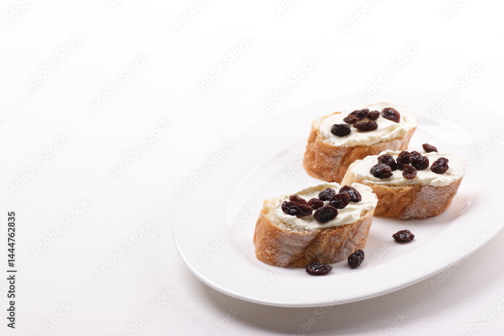 sourdough with raising topping isolated on white background sourdough with raising topping isolated on white background