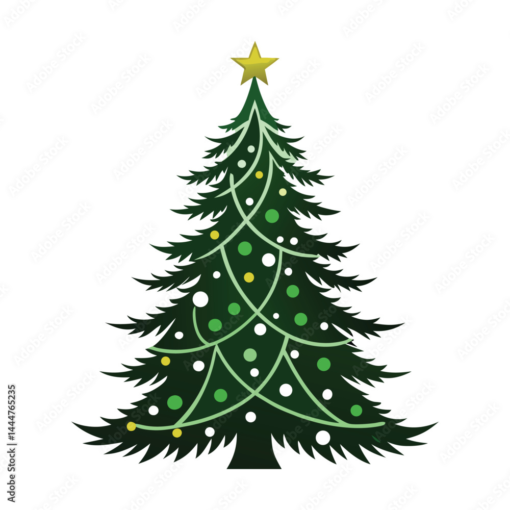 Fototapeta premium christmas tree on white background