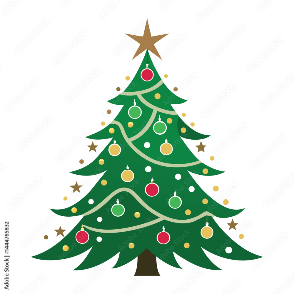 Fototapeta premium christmas tree on white background