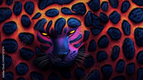 Vibrant Colorful Tiger with Striking Yellow Eyes Captured in Wild Natural Habitat Exuding Power and Grace