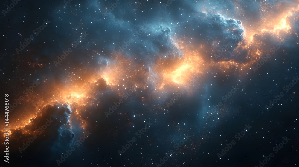 Naklejka premium High definition star field, colorful night sky space , Nebula and galaxies in space , Astronomy concept background , beautiful space in colorful color