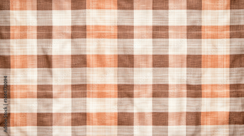 Rustic brown and orange plaid texture with earthy shades, cozy and warm pattern, perfect for autumn or country style backgrounds Rustic brown and orange plaid texture with earthy shades, cozy and warm pattern, perfect for autumn or country style backgrounds