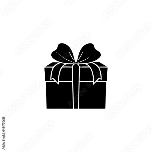 Gift box present with ribbon