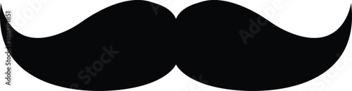 black mustache, thick curled ends, symmetrical shape, iconic facial hair, silhouette, isolated on white background, vintage style, handlebar mustache vector illustration of a black and white butterfly