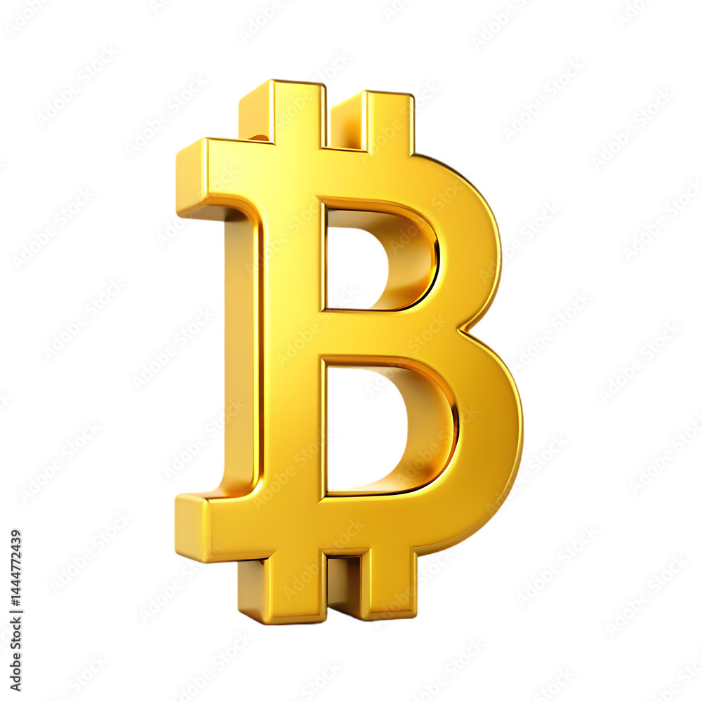 Golden Bitcoin Symbol Golden Bitcoin Symbol