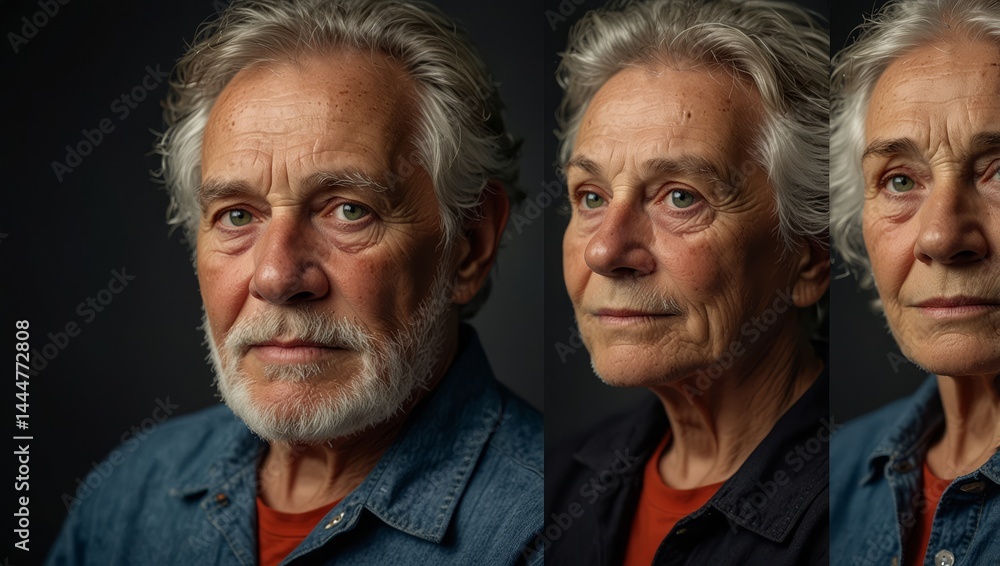 close-up studio Portraits of working class senior worker close-up studio Portraits of working class senior worker