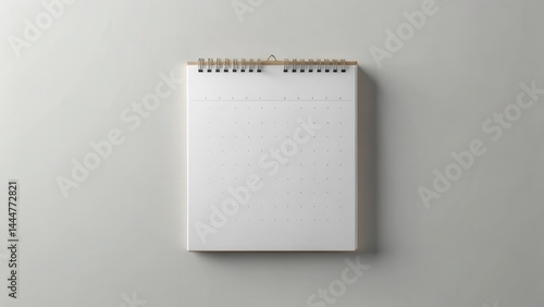 Minimalist calendar mock up on light gray background, aesthetic, stationery,  aesthetic, stationery