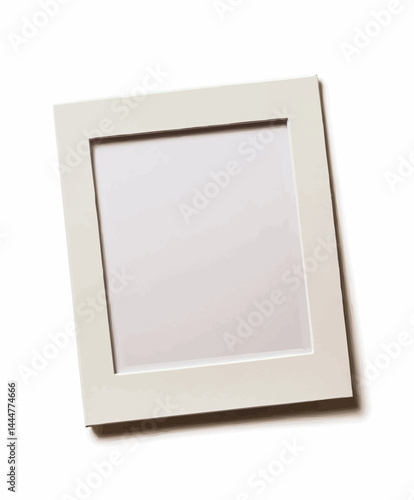 Empty photo frame with a white border on a light background, ideal for custom designs