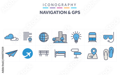 Navigation Icons, Map Icons, GPS Icons, Vector Icons, Flat Design, Location Icons, Direction Icons, Compass, Route Icons, Travel Icons, UI Icons, Web Icons