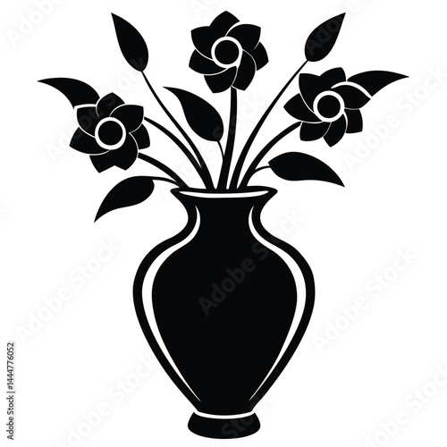 Set of icons of vases, clay amphorae. Black silhouette of vessels of different shapes. Vector illustration, Detailed illustration of ancient greek pottery ceramic vases silhouettes.Modern illustration