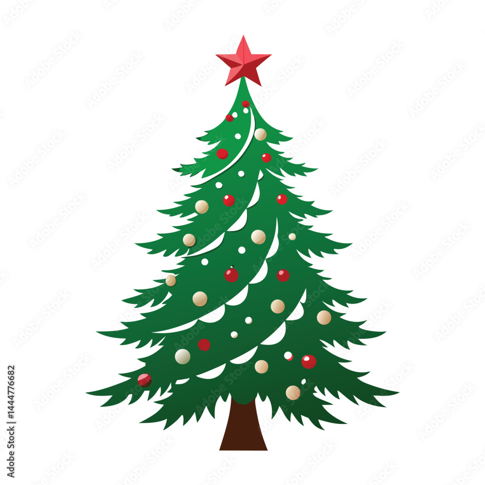 Fototapeta premium christmas tree on white background