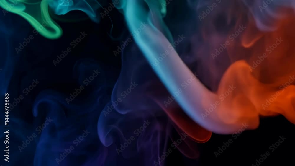 Colorful Smoke Patterns in Dark Background Colorful Smoke Patterns in Dark Background
