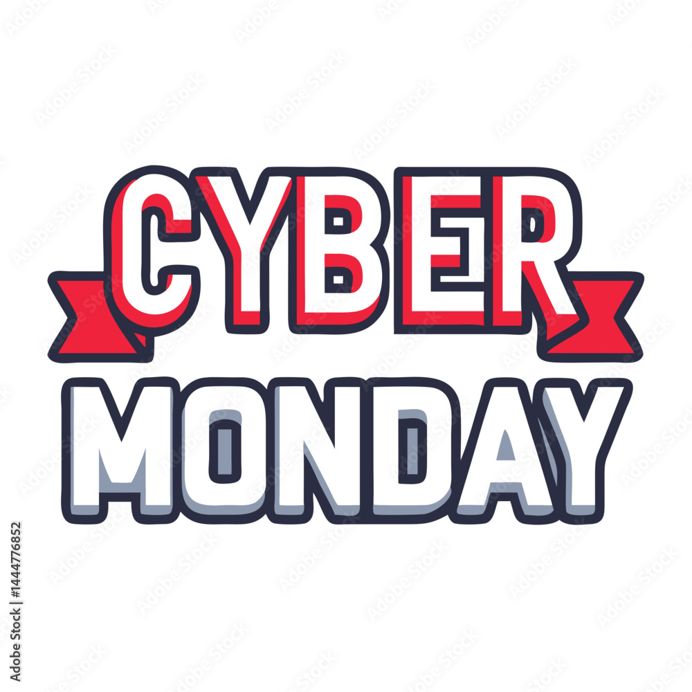 Cyber Monday Sale Announcement in Bold Typography Cyber Monday Sale Announcement in Bold Typography