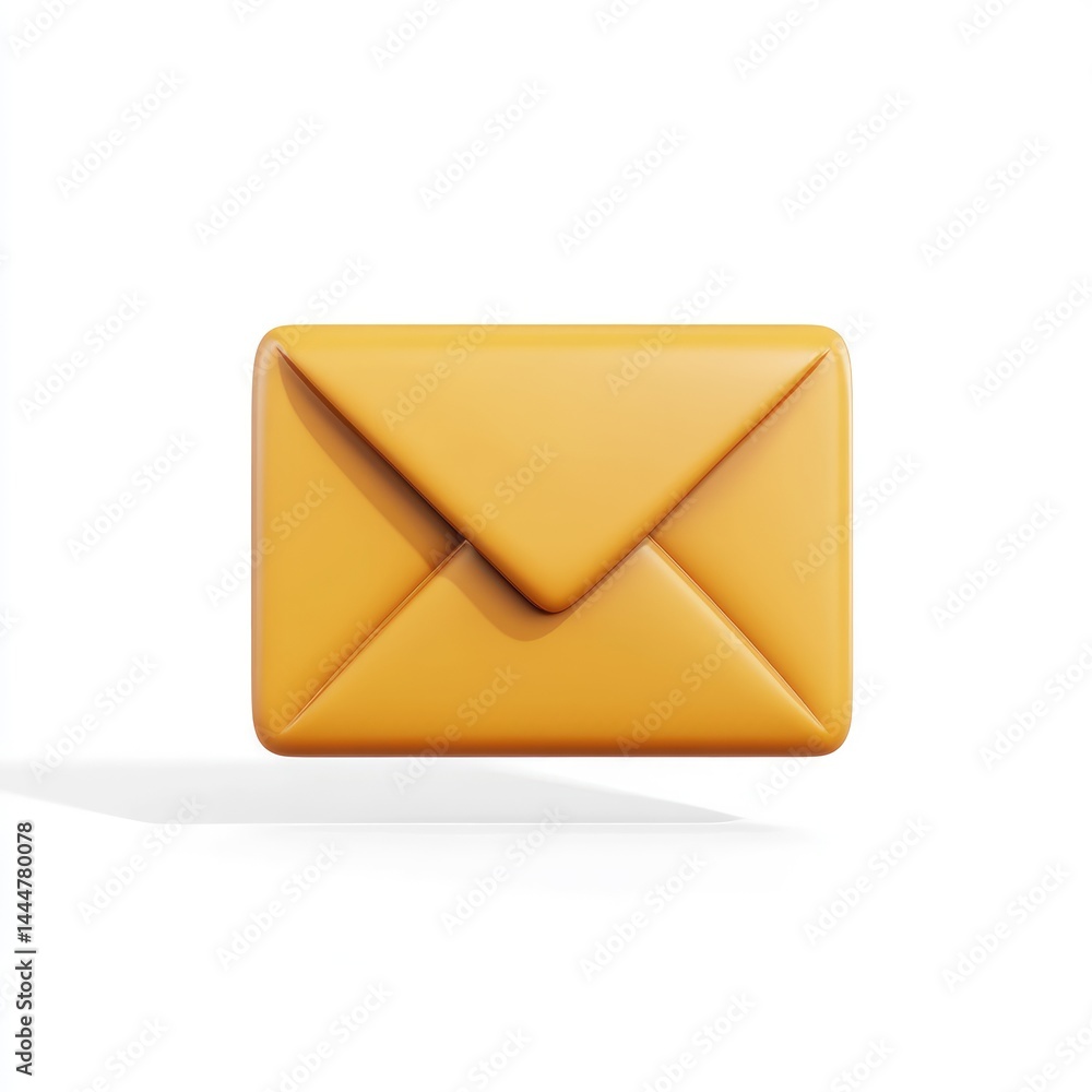 3D rendered illustration of a closed, light orange envelope. 3D rendered illustration of a closed, light orange envelope.