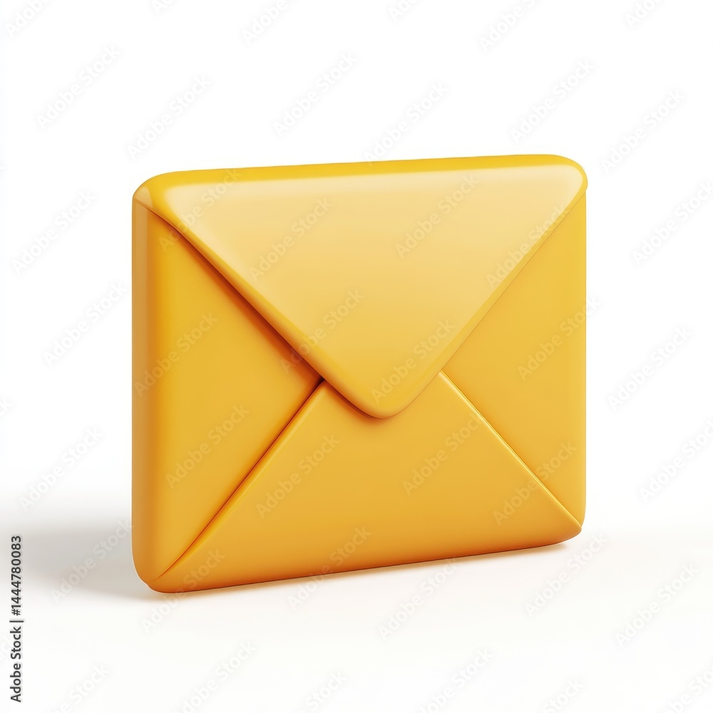Three-dimensional illustration of a vibrant yellow envelope. Three-dimensional illustration of a vibrant yellow envelope.