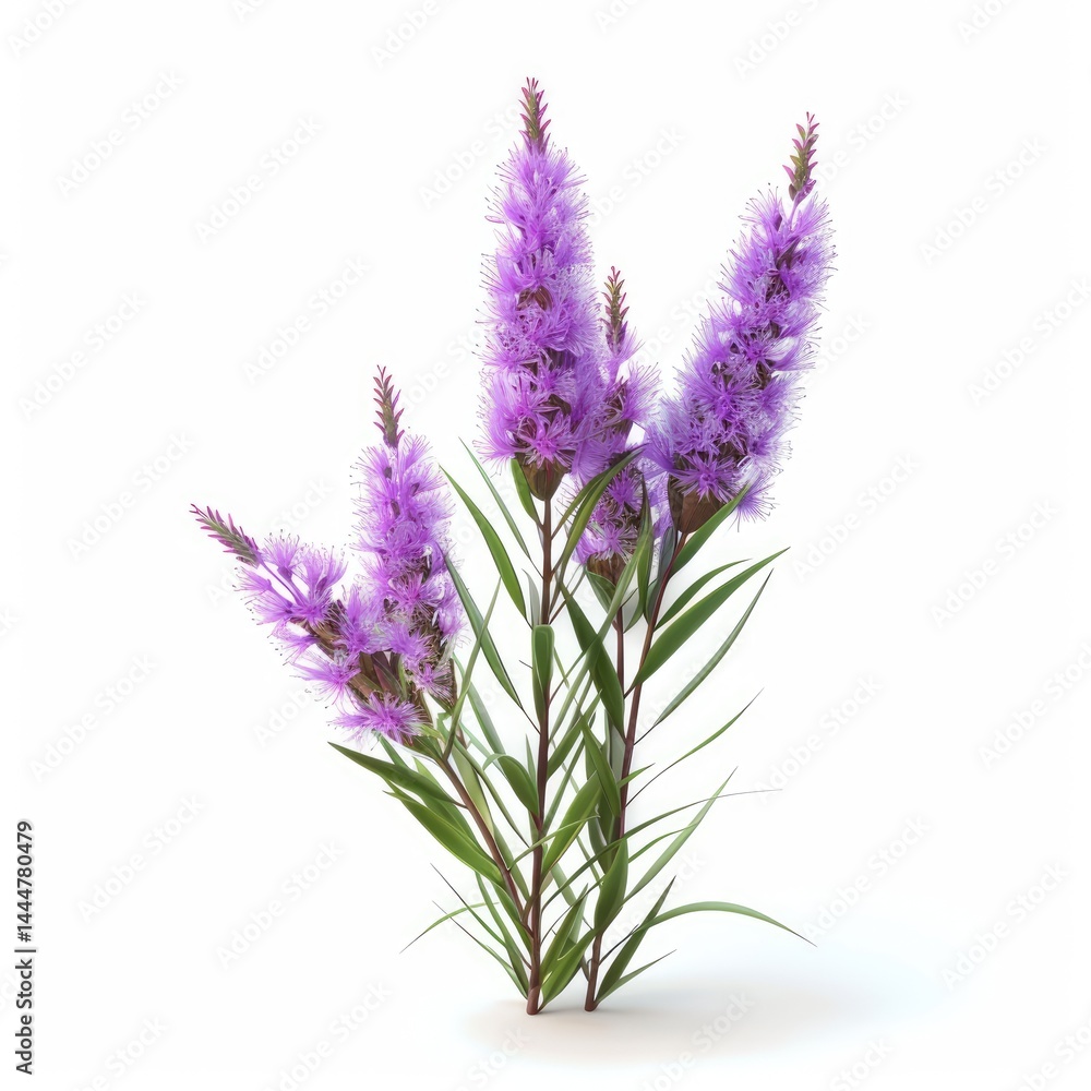 Fototapeta premium Vibrant purple wildflowers in a studio shot.