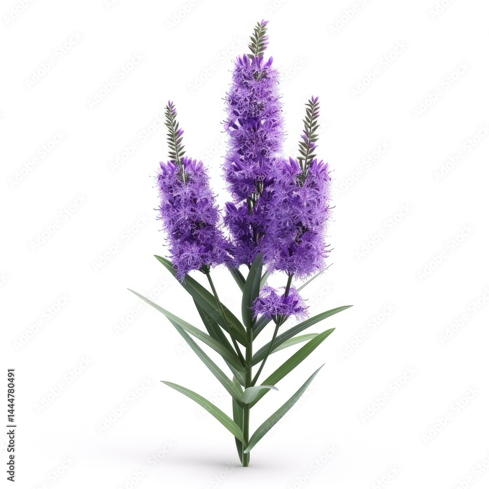 Obraz premium Purple flowers with spiky clusters and long, slender leaves.
