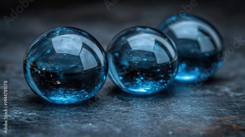 Wallpaper Mural Three vibrant blue orbs Torontodigital.ca