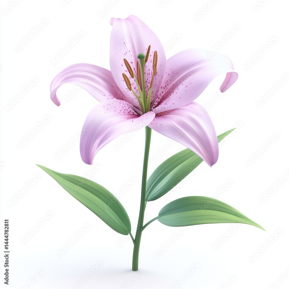 Delicate pink Asiatic lily in full bloom. Delicate pink Asiatic lily in full bloom.