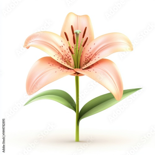 Delicate peach lily blossoms with vibrant stamens.