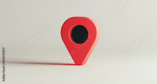 3D Red location pin symbol on a minimalist background Free Download 3D Red location pin symbol on a minimalist background - GFXLoad