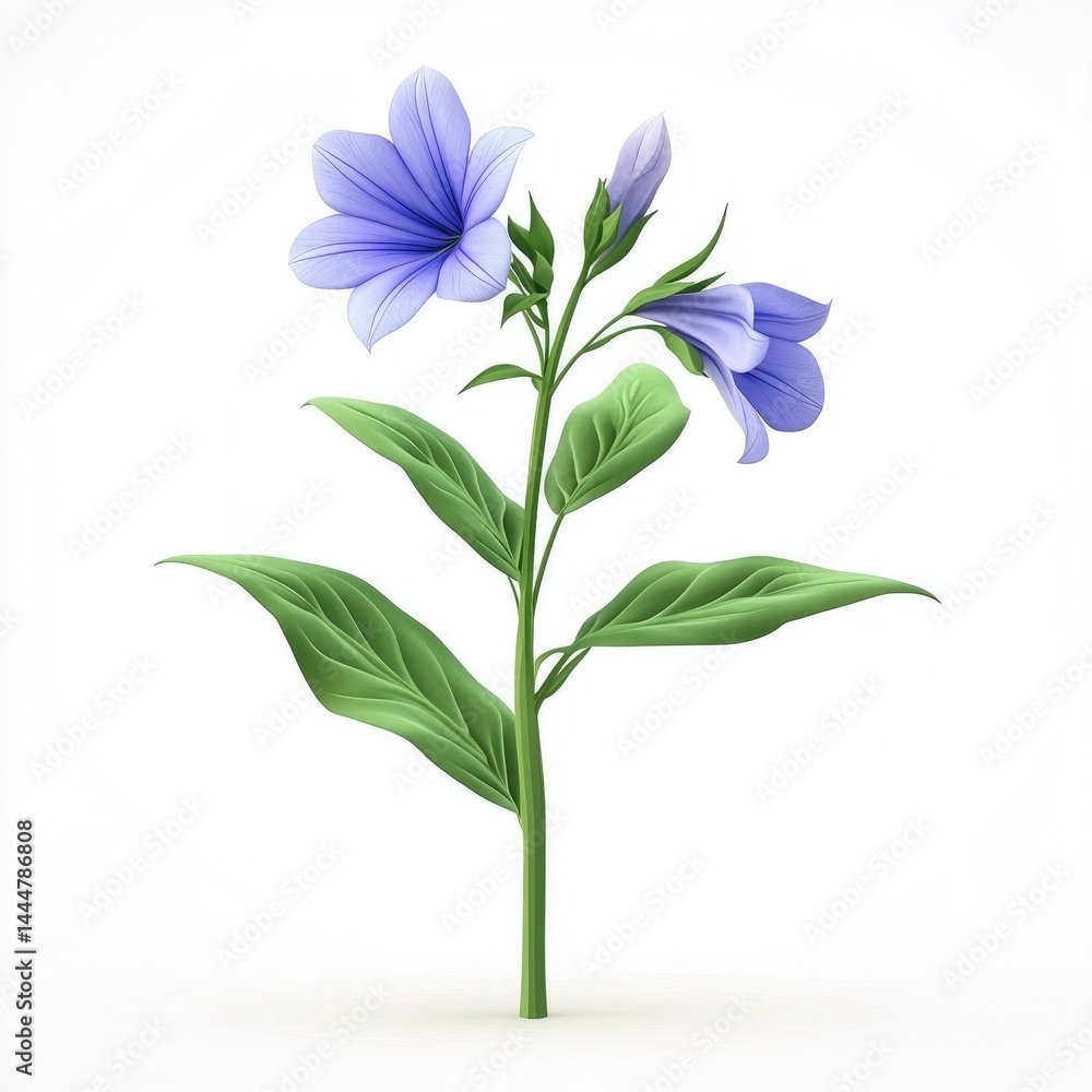 Delicate, light purple flowers with lush green leaves.