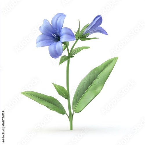 Obraz na płótnie Light purple bellflower plant against a white background. w salonie