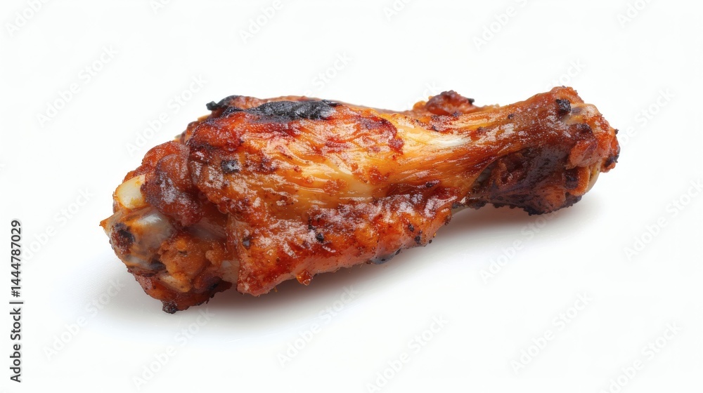 Grilled chicken wing, isolated on a white background. Grilled chicken wing, isolated on a white background.
