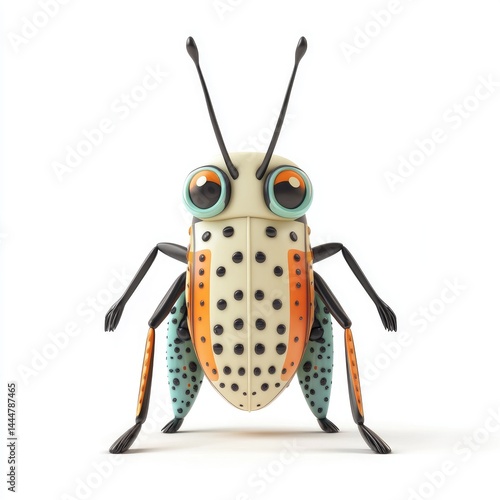 Obraz na płótnie Colorful cartoon insect design with bold patterns. w salonie