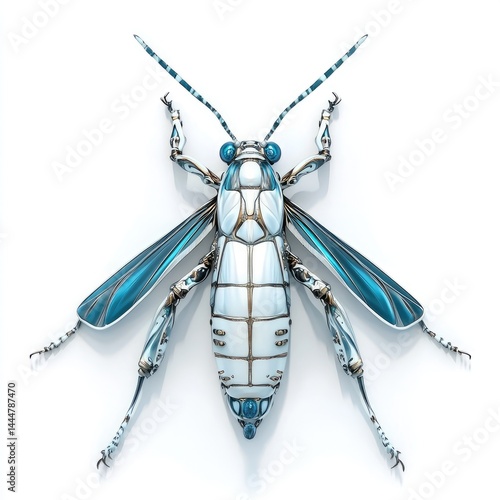 Obraz na płótnie Futuristic insect design, showcasing intricate mechanical features. w salonie