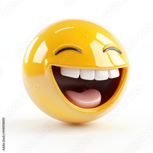 Obraz na płótnie Exuberant digital emoticon portrays joyful laughter. w salonie