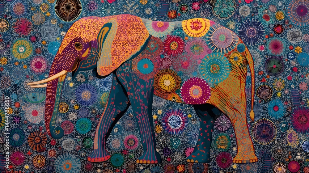 Obraz premium Detailed wallpaper of an elephant