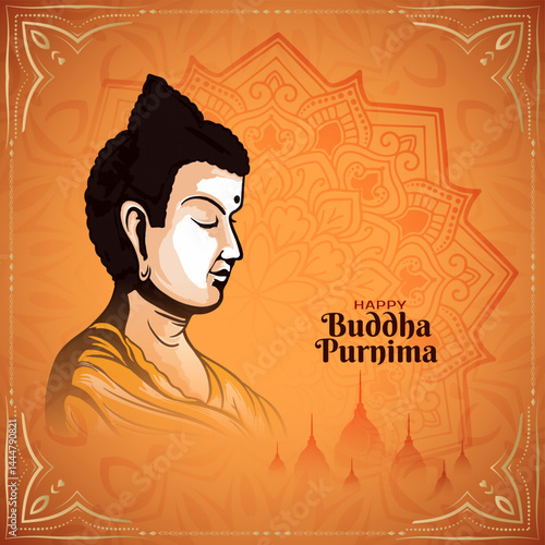 Elegant Happy Buddha Purnima Indian festival background