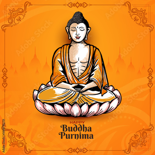 Happy Buddha Purnima Indian cultural festival background