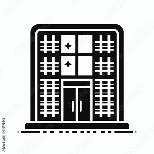 The Hospital window. Clinic Healthcare Treatment Symbol. aperture a portal view of healing expectation and outlook from inside.