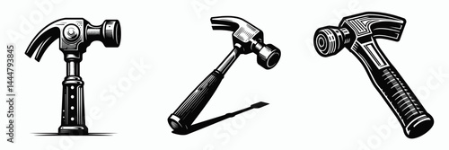 The Reflex hammer. Hospital Clinic Healthcare Treatment Symbol. Neurological percussion mallet assessment instrument for evoking sensory reaction.