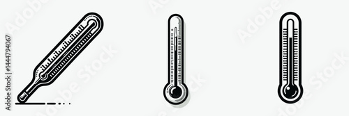 The Thermometer. Hospital Clinic Healthcare Treatment Symbol. Indicator tool gauging warmth chilly degree ambient environment heat level.