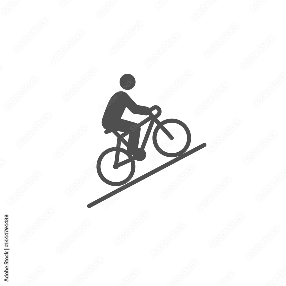 Fototapeta premium Cycling uphill icon